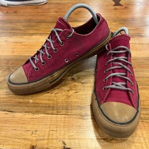 Stylish Burgundy Canvas Sneakers w/gumsole